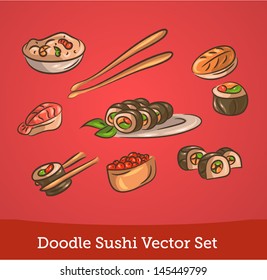 Doodle sushi set