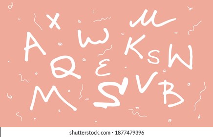 garabato ABC.  Ilustración vectorial dibujada a mano. Elemento para tarjetas de felicitación, carteles, pegatinas y diseño estacional. Aislado sobre fondo blanco