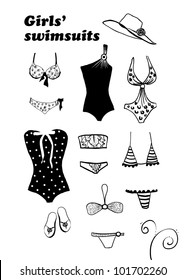 Doodle swimsuits set.