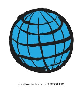 doodle symbol of planet earth, vector