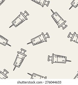 Doodle Syringes seamless pattern background