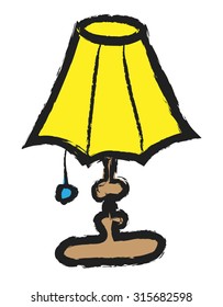 doodle table lamp, vector illustration