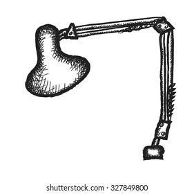 doodle table lamp, vector illustration