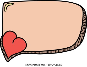 Comprimido doodle con corazón para decoración o diseño. Ilustración del vector