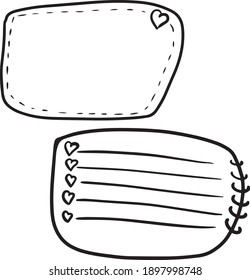 Doodle tablet with heart for decor or design . Vector illustration