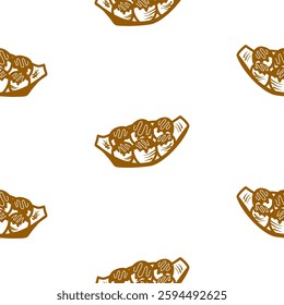 doodle takoyaki pattern background. Takoyaki Seamless pattern Backgeround. takoyaki japanese food pattern background.