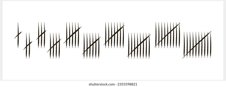 Doodle tally mark count icon Sketch vector stock illustration EPS 10