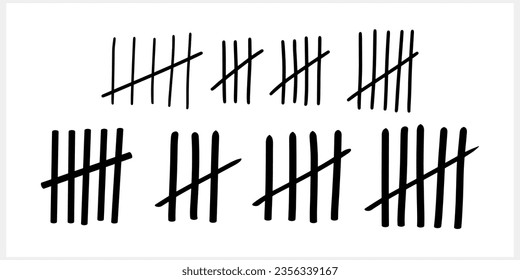 Symbol für die Zählung der Doodle-Markierung Skizze Vektorgrafik EPS10