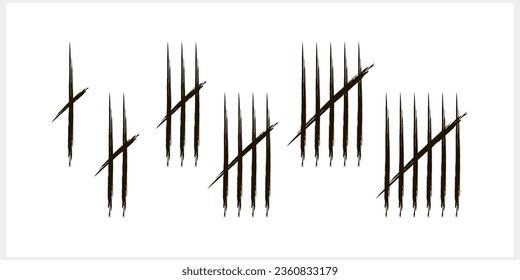Icono de número de marcas de seguimiento de Doodle Dibujo ilustración de material vector EPS 10