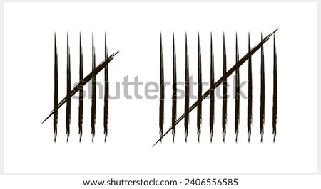 Doodle tally mark count icon Sketch vector stock illustration EPS 10