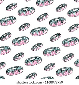 doodle tasty donut sweet pastry background