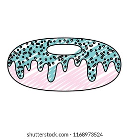 doodle tasty donut sweet pastry food