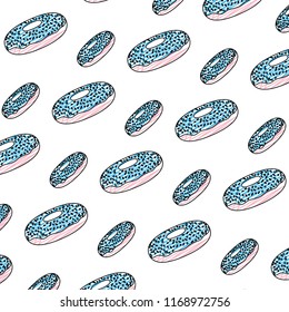 doodle tasty sweet donut dessert background