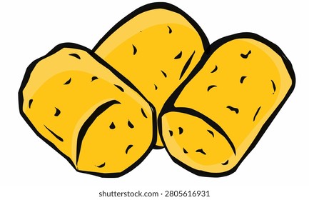 Doodle Tater Tots. Crispy tater tots With. Potato Illustration
