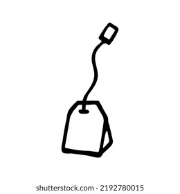 Doodle tea bag. Hand-drawn vector illustration