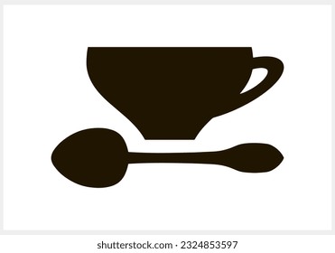 Doodle tea coffee icon isolated Hand drawn food drink clipart Stencil Vector stock illustration EPS 10