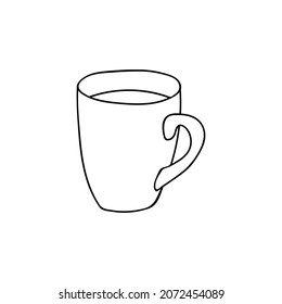 Doodle tea cup with tea illustration in vector. Hand drawn tea cup illustration in vector.