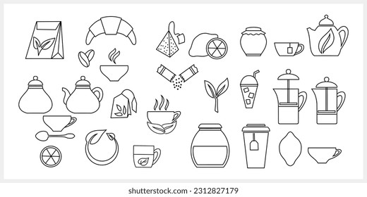 Doodle tea icon isolated Hand drawn food drink clipart Vector stock illustration EPS 10