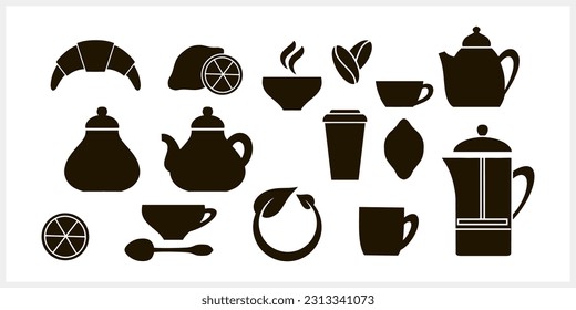 Doodle tea icon isolated Hand drawn food drink clipart Stencil Vector stock illustration EPS 10