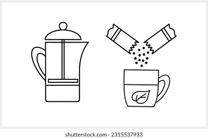 Doodle tea icon isolated Hand drawn food drink clipart Vector stock illustration EPS 10