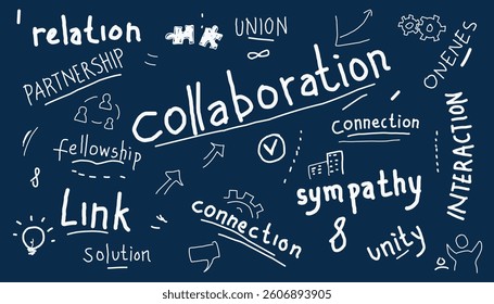doodle of teamwork in business term