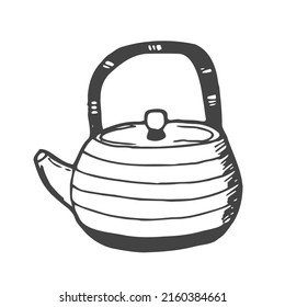 Ein Doodle eines Teekopfes. Tea time oder Zeremonie Konzept. Vektorgrafik
