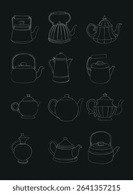 Doodle of Teapots TRACE FOR CAFETERIA