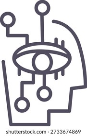 Doodle tecno elemento de icono de cabeza. Ilustración de interfaz Ai