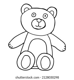 Doodle Teddybär Spielzeug für Kinder einzeln auf weißem Hintergrund. Geschenk oder Geschenk für Kinder.