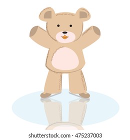 Doodle Teddy bear vector cartoon skater