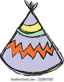 doodle tee pee tent, vector