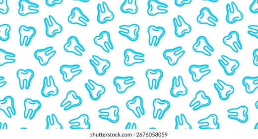 doodle Teeth Pattern background. doodle tooth pattern background. dental seamless pattern background.