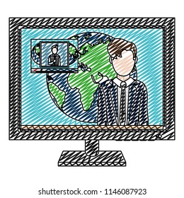 doodle television with journalist news press conference