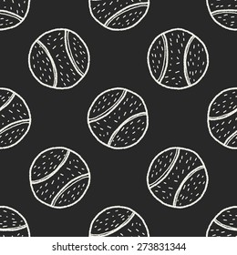 Doodle Tennis seamless pattern background
