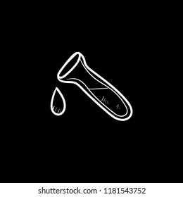 Doodle Test tube icon vector flat black