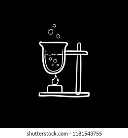 Doodle Test tube icon vector flat black