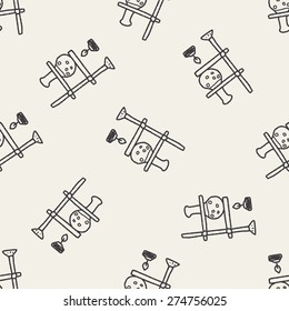Doodle Test tube seamless pattern background