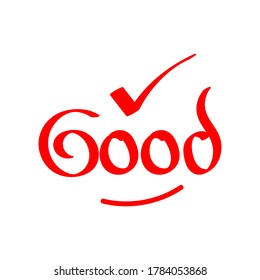 doodle text about good. Good Text Logotype Vector Template  