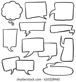 Doodle text balloon style collection