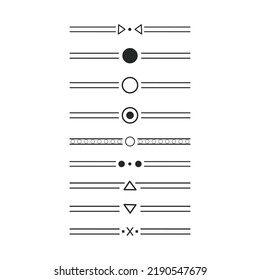 Diferentes de texto de garabatos. La mano dibujó la división. Conjunto de líneas vectoriales. 