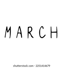 Texto del doodle con el nombre del mes "Marzo"
