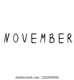 Texto del dibujo con el nombre del mes "Noviembre"