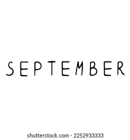 Doodle text with the name of the month "September"