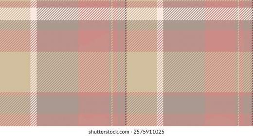 Doodle textile fabric tartan, chequered check background seamless. Refresh pattern plaid vector texture in light and red colors palette.