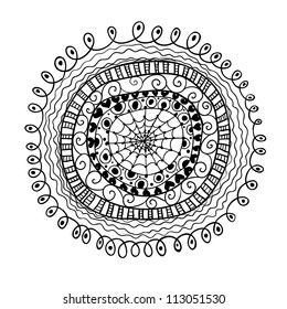 Doodle textured abstract circle.