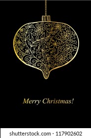 Doodle textured Christmas bauble background.