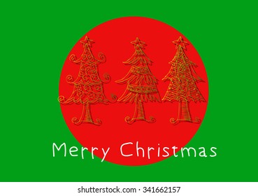 Doodle textured Christmas trees
