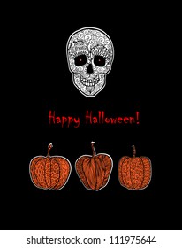 Doodle textured halloween background (invitation, card).