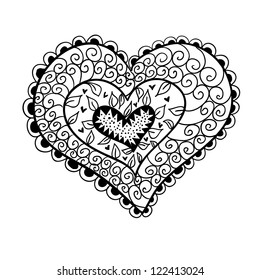 Doodle textured heart.