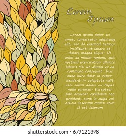 Doodle textured leaves background.  Made by trace from sketch.